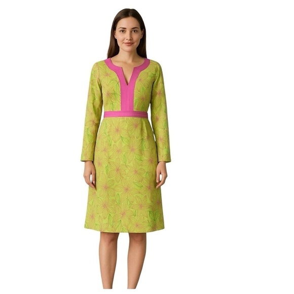 Lilly Pulitzer Vintage Island Floral Embroidery Papaya Tunic Dress, size S - Picture 2 of 13